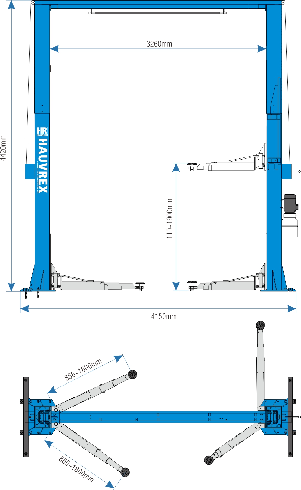 ELEVADOR 2 COLIMNAS ACO 5000KG HLT3150 2