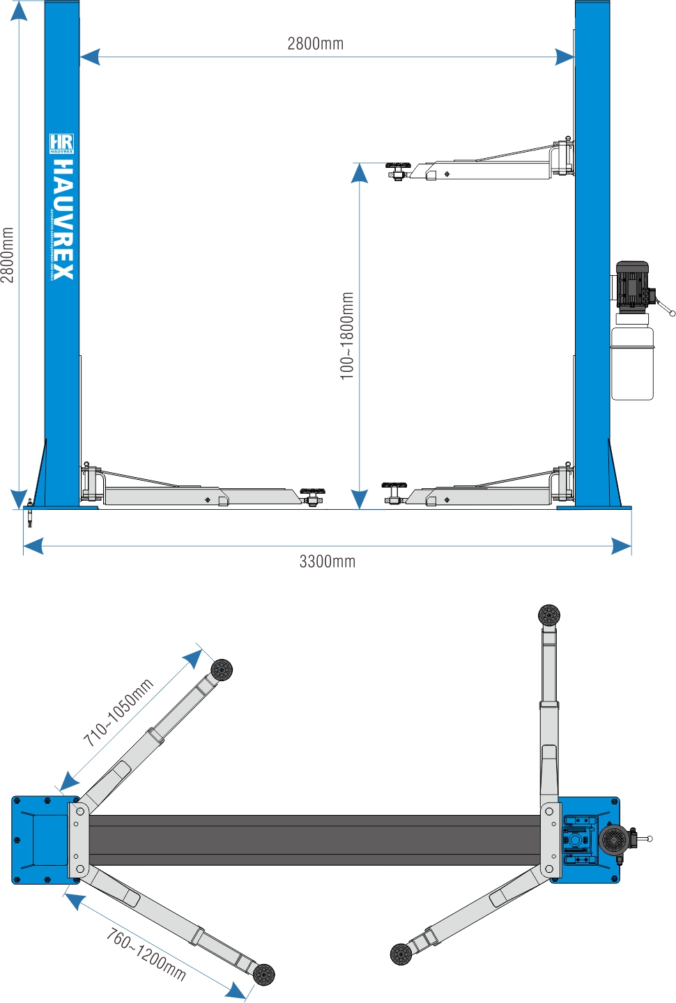ELEVADOR 2 COLIMNAS HAUVREX MODELO HTL2040 2