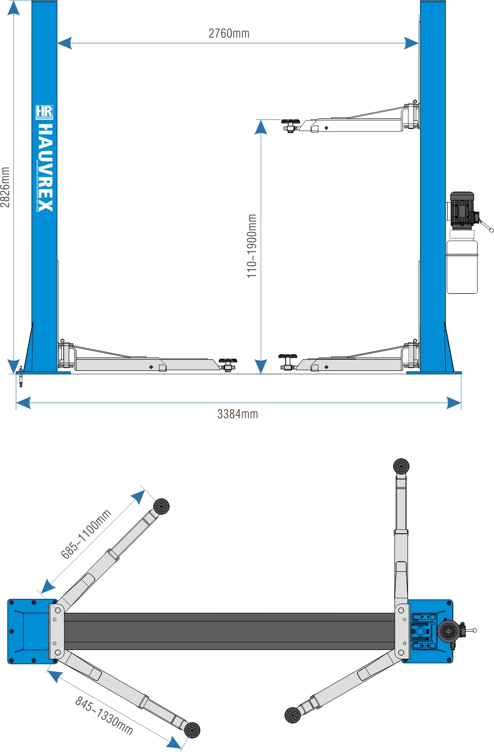 ELEVADOR 2 COLIMNAS HAUVREX MODELO HTL2140 2