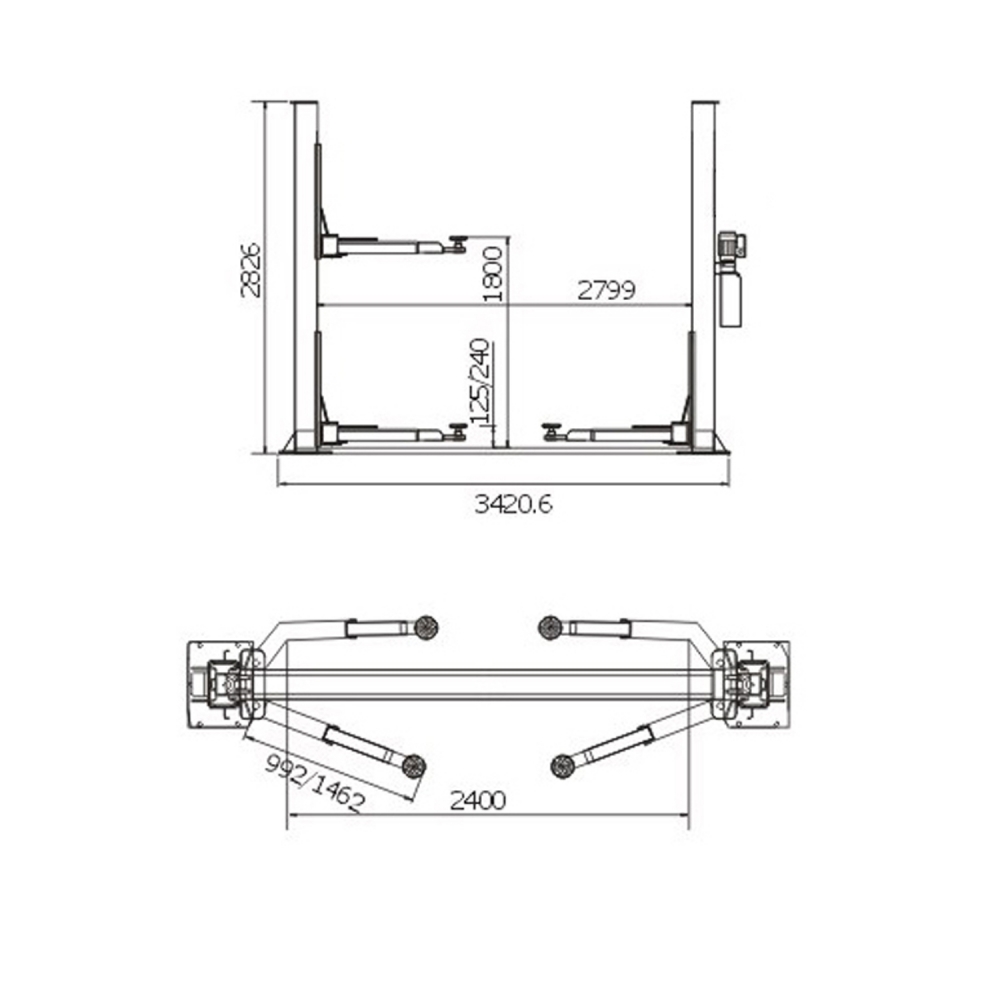 ELEVADOR 2 COLIMNAS SCT LIFT 4000KG SCT6140 2