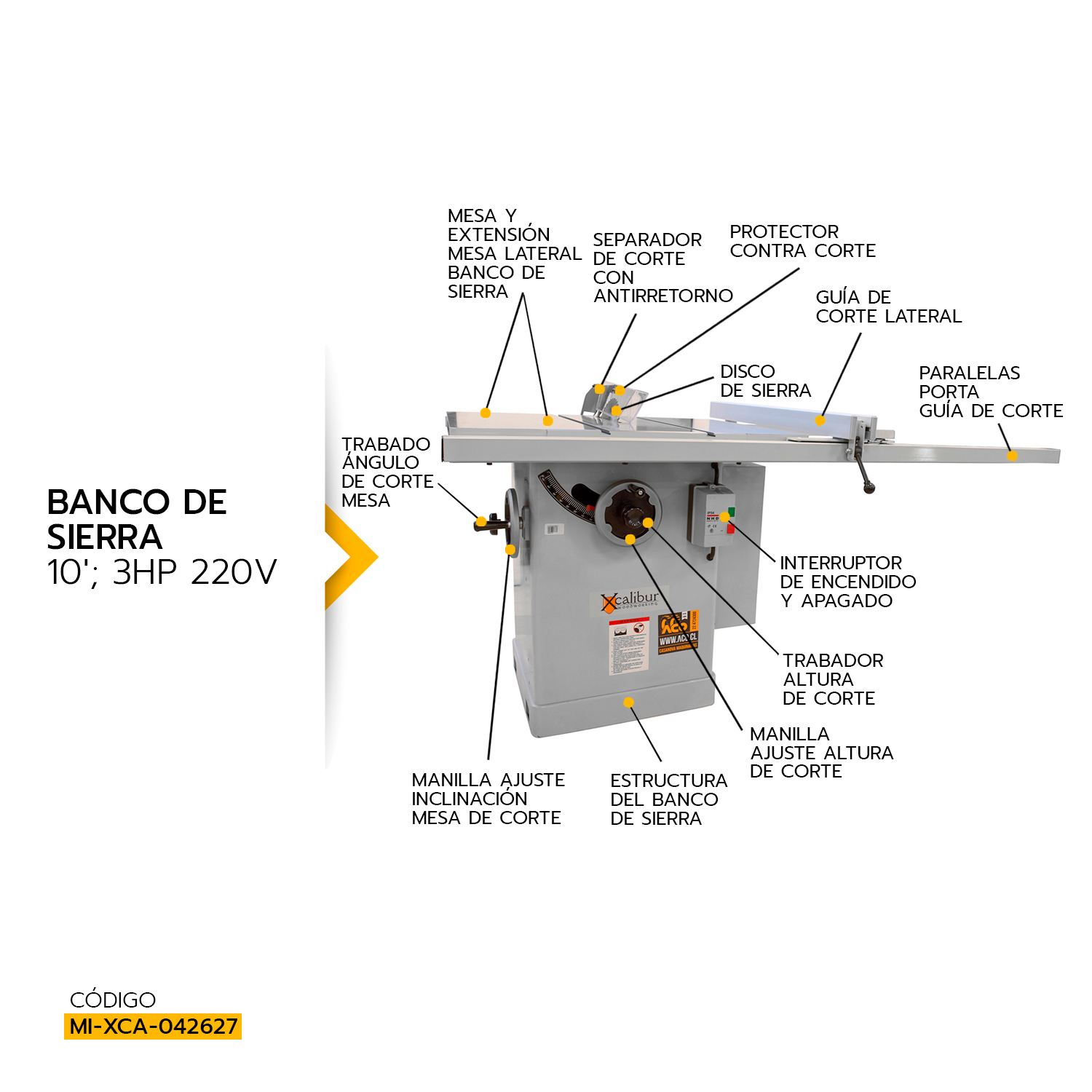 BANCO DE SIERRA 10 PULGADAS XCALIBUR 4