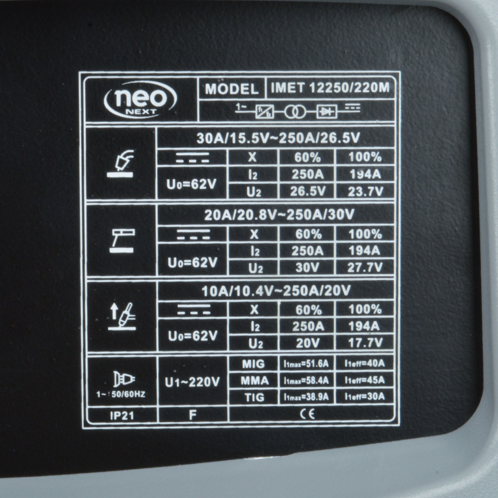 SOLDADORA ARCO MIG TIG MMA 250A IMET 12250 220 8