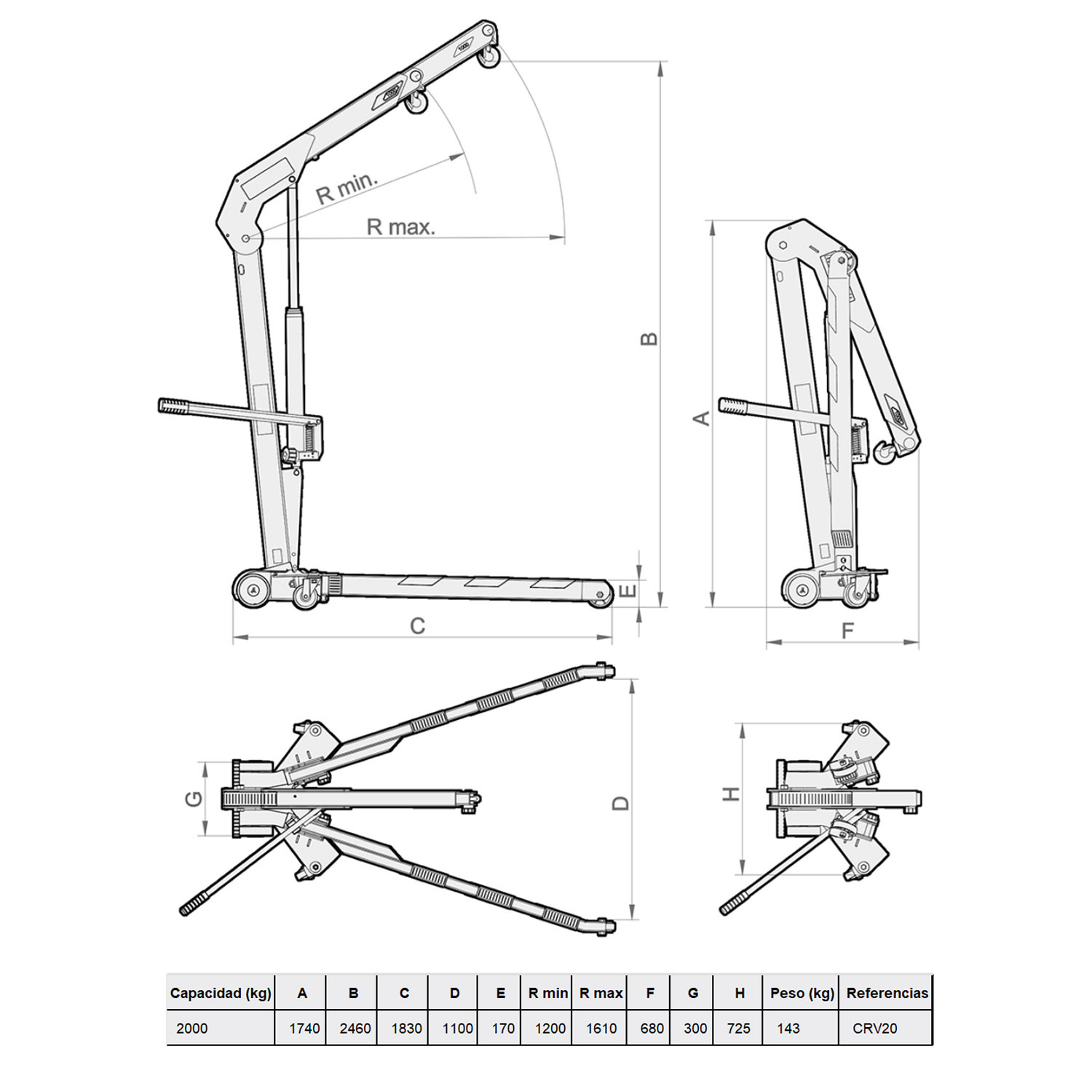 TECLE PLUMA 2000KG MEGA 4