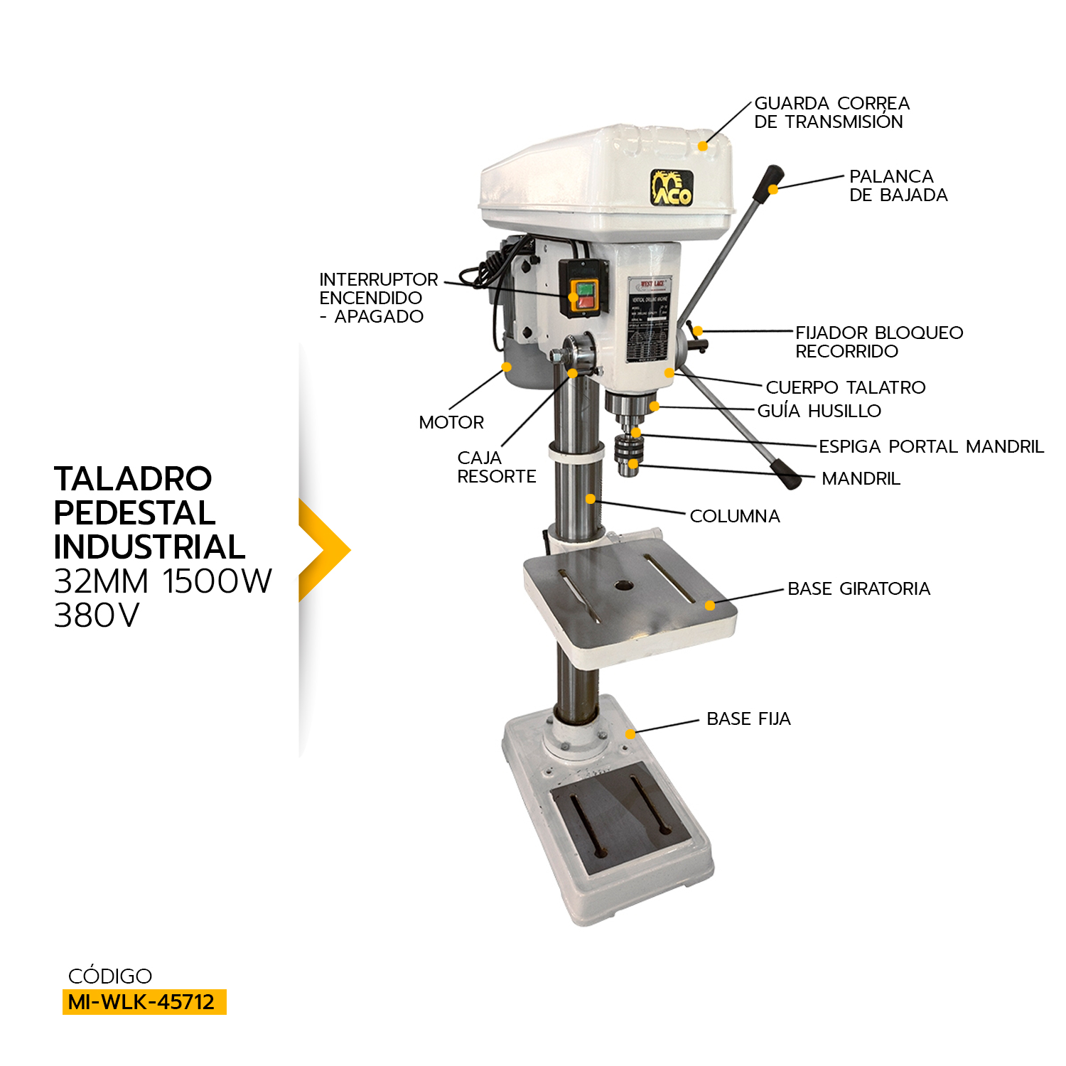 TALADRO DE PEDESTAL 32MM 380V 4