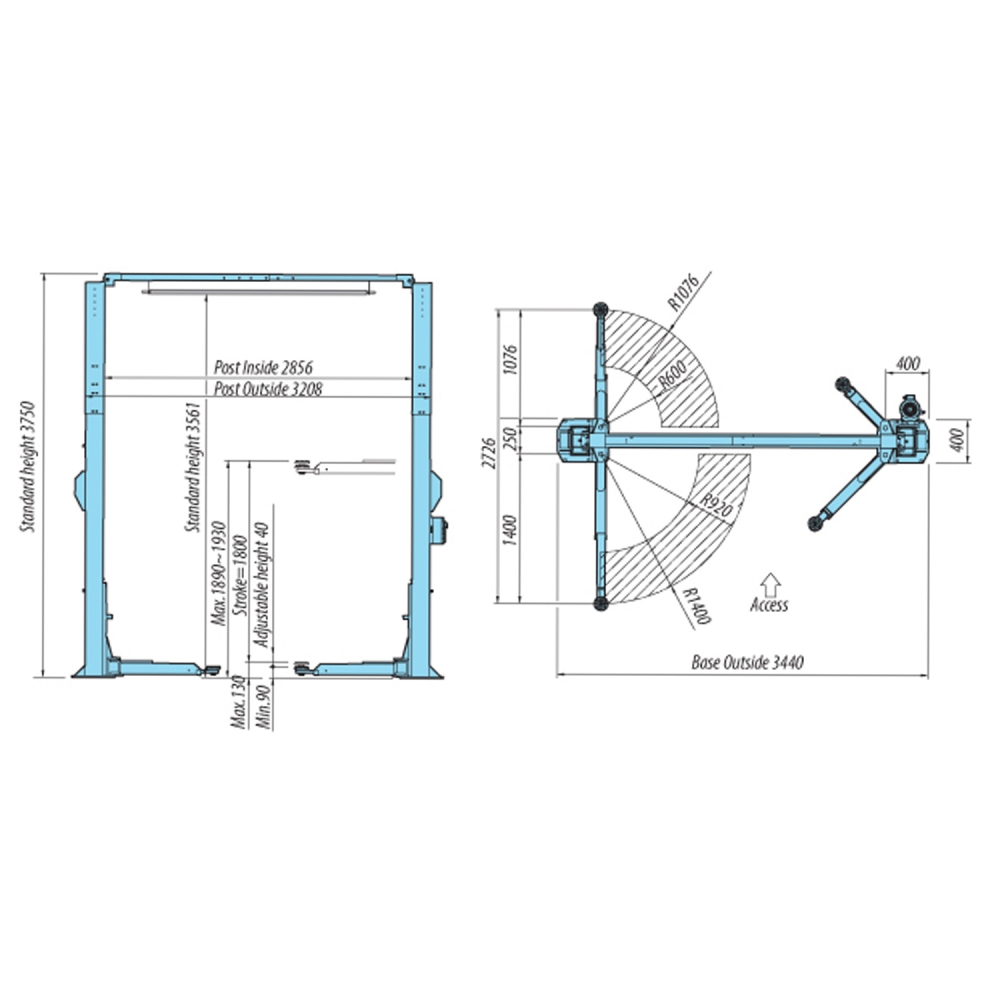 ELEVADOR 2 COLIMNAS HESHBON 4000KG 4